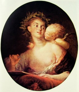 Fragonard: Saffo ispirata da Cupido.